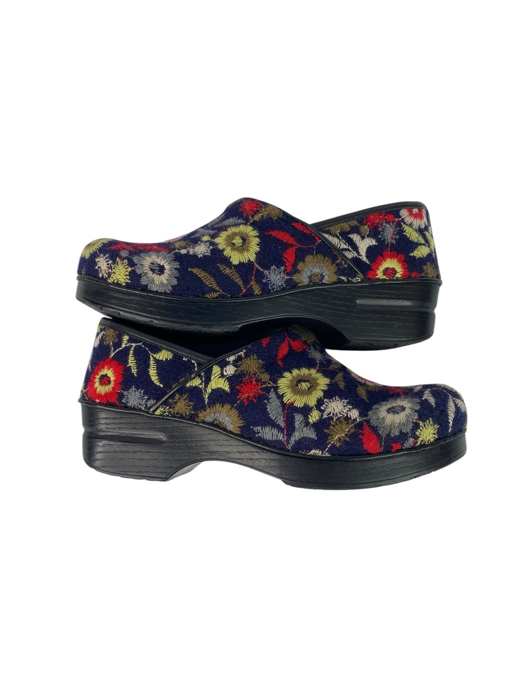 Dansko Clogs Womens Size 9 EU 40 Multicolor Floral Embroidered Slip On Work - Picture 3 of 6
